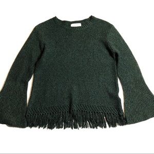 John and Jenn Fringe Hem and Bell Sleeve Sweater